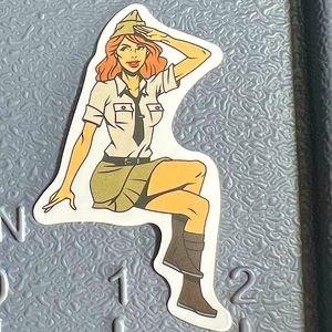 Salute Sexy Pinup Gorgeous Sticker Retro Vintage BomberGirl Ace Pilot